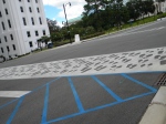 The footprints in the crosswalk