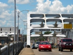 On the Edmund Pettus bridge, looking back at Selma.